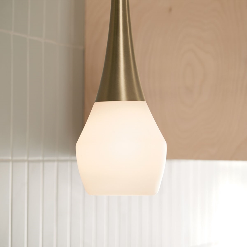 Kichler - Lustr na tyči DEELA 1xE27/60W/230V pr. 17,8 cm mosaz