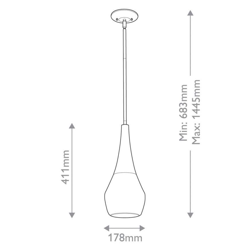 Kichler - Lustr na tyči DEELA 1xE27/60W/230V pr. 17,8 cm mosaz