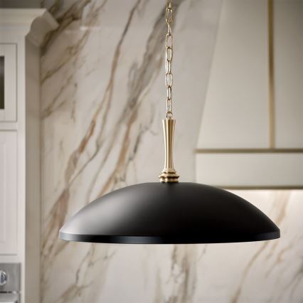 Kichler - Lustr na řetězu DELAROSA 1xE27/60W/230V černá/mosaz