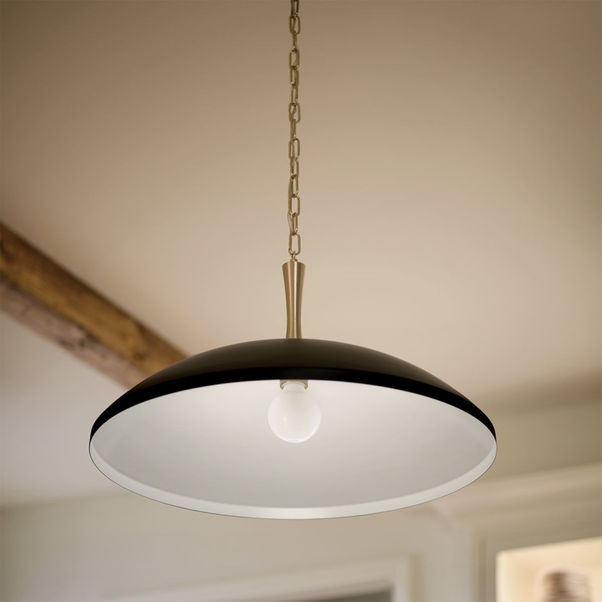 Kichler - Lustr na řetězu DELAROSA 1xE27/60W/230V černá/mosaz