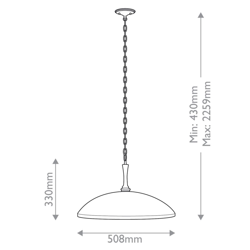 Kichler - Lustr na řetězu DELAROSA 1xE27/60W/230V bílá/mosaz