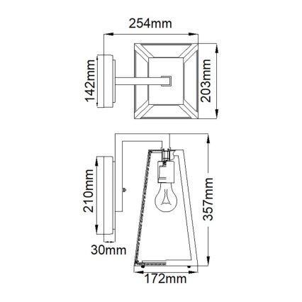 Kichler - Venkovní nástěnné svítidlo DELISON 1xE27/60W/230V IP44