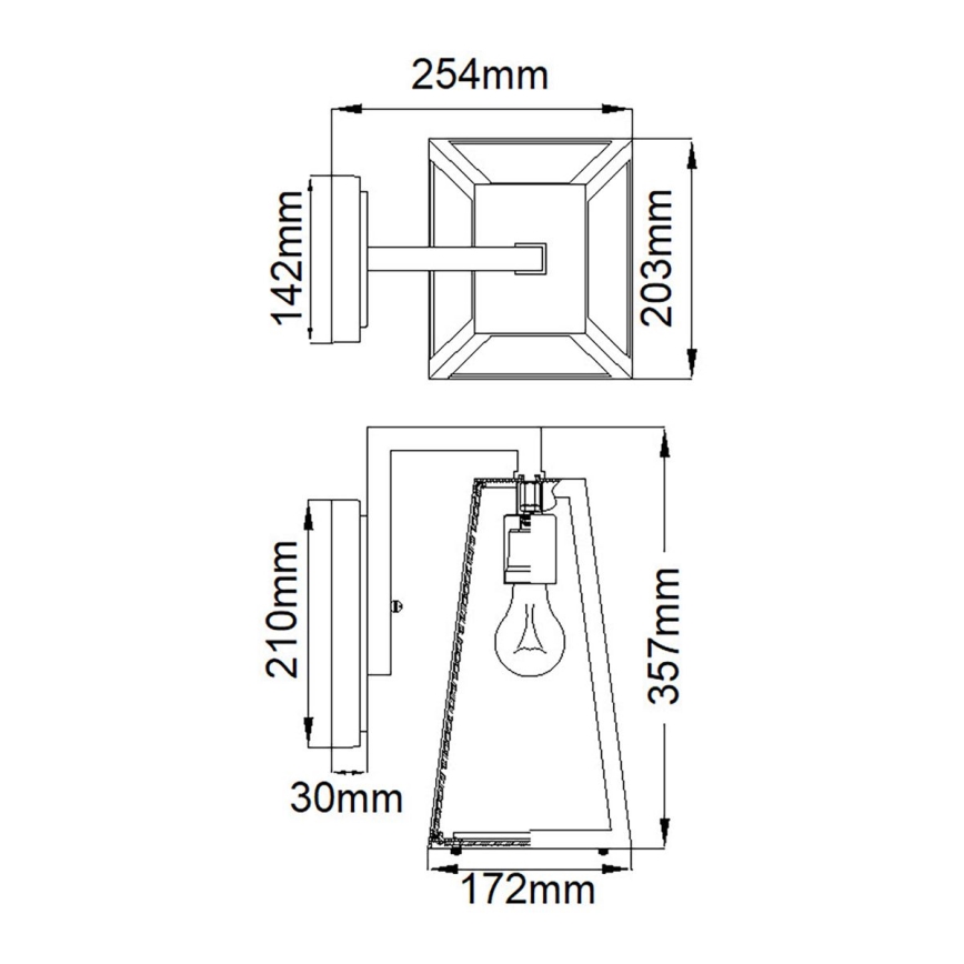 Kichler - Venkovní nástěnné svítidlo DELISON 1xE27/60W/230V IP44