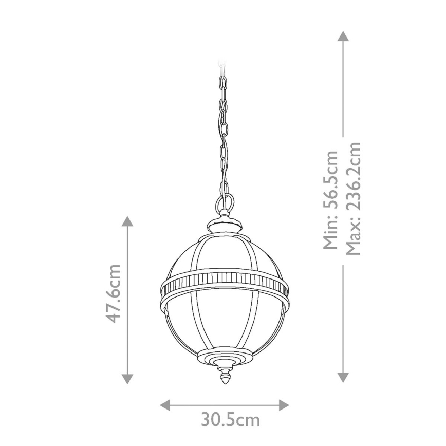 Kichler - Venkovní lustr na řetězu HALLERON 3xE14/40W/230V IP44