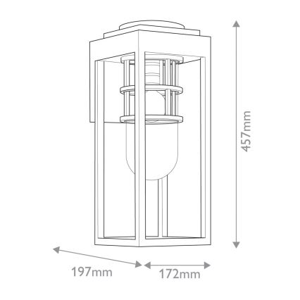 Kichler - Venkovní nástěnné svítidlo HONE 1xE27/60W/230V IP44 černá