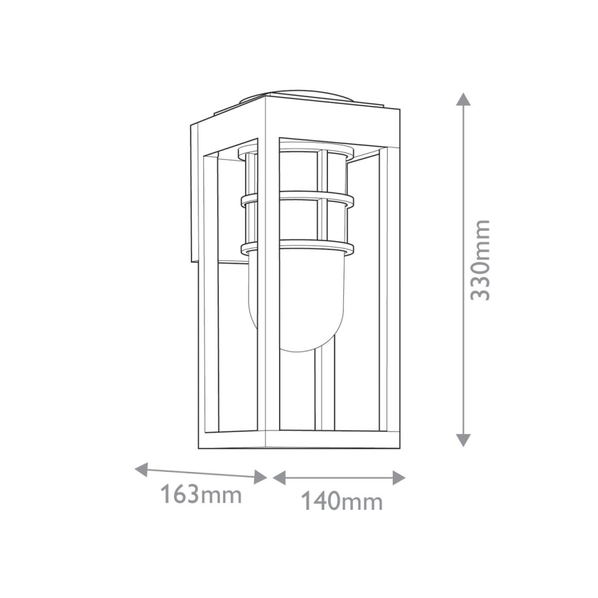 Kichler - Venkovní nástěnné svítidlo HONE 1xE27/60W/230V IP44 černá