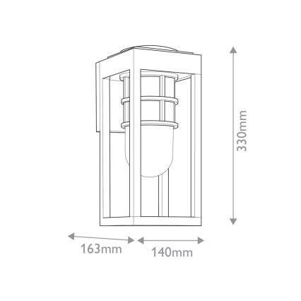 Kichler - Venkovní nástěnné svítidlo HONE S 1xE27/60W/230V IP44 černá