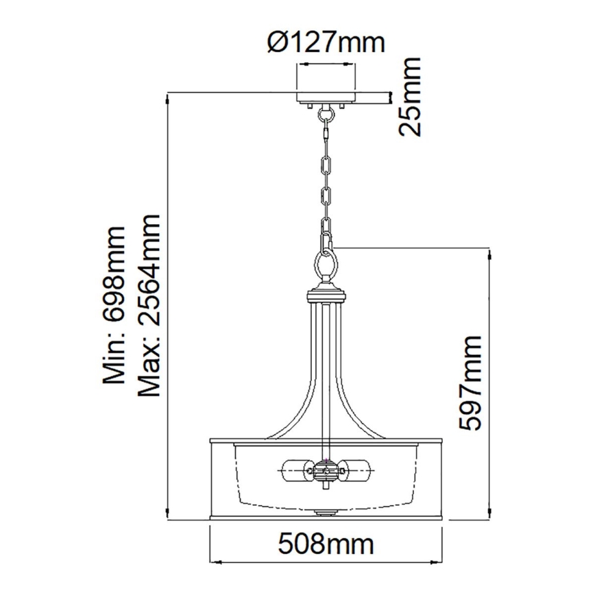 Kichler - Lustr na řetězu LACEY 4xE27/60W/230V matný chrom