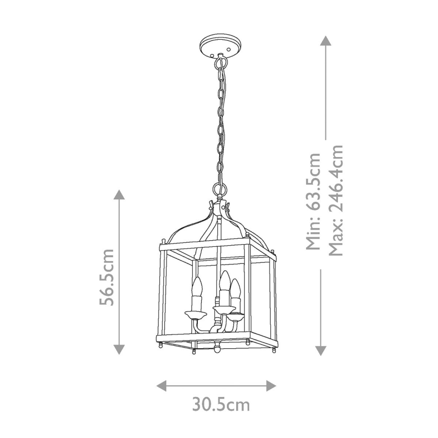 Kichler - Lustr na řetězu LARKIN 3xE14/60W/230V antracit