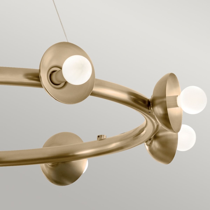 Kichler - Lustr na lanku PALTA 9xE14/40W/230V zlatá