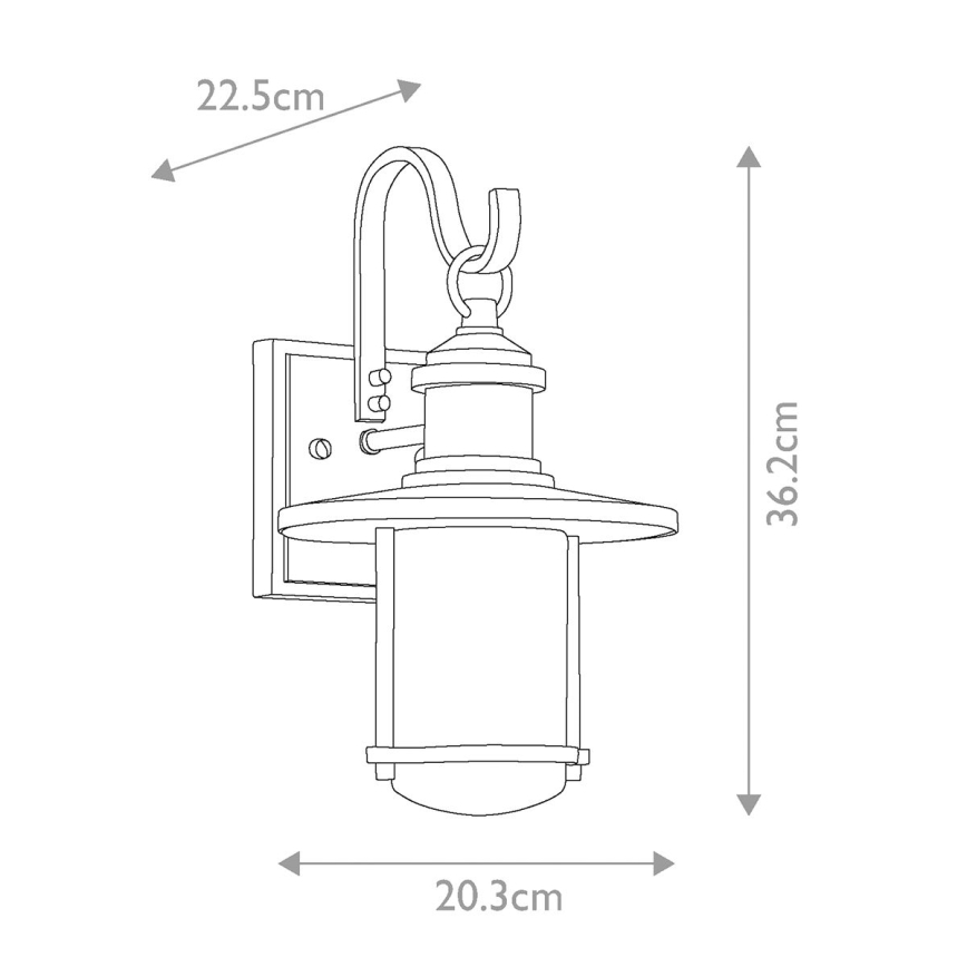 Kichler - Venkovní nástěnné svítidlo RIVERWOOD 1xE27/100W/230V IP44 antracit