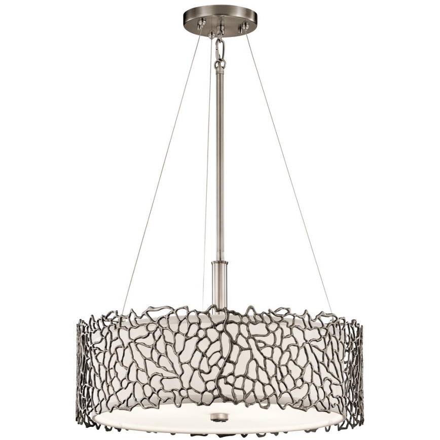 Kichler - Lustr na tyči SILVER CORAL 3xE27/100W/230V matný chrom