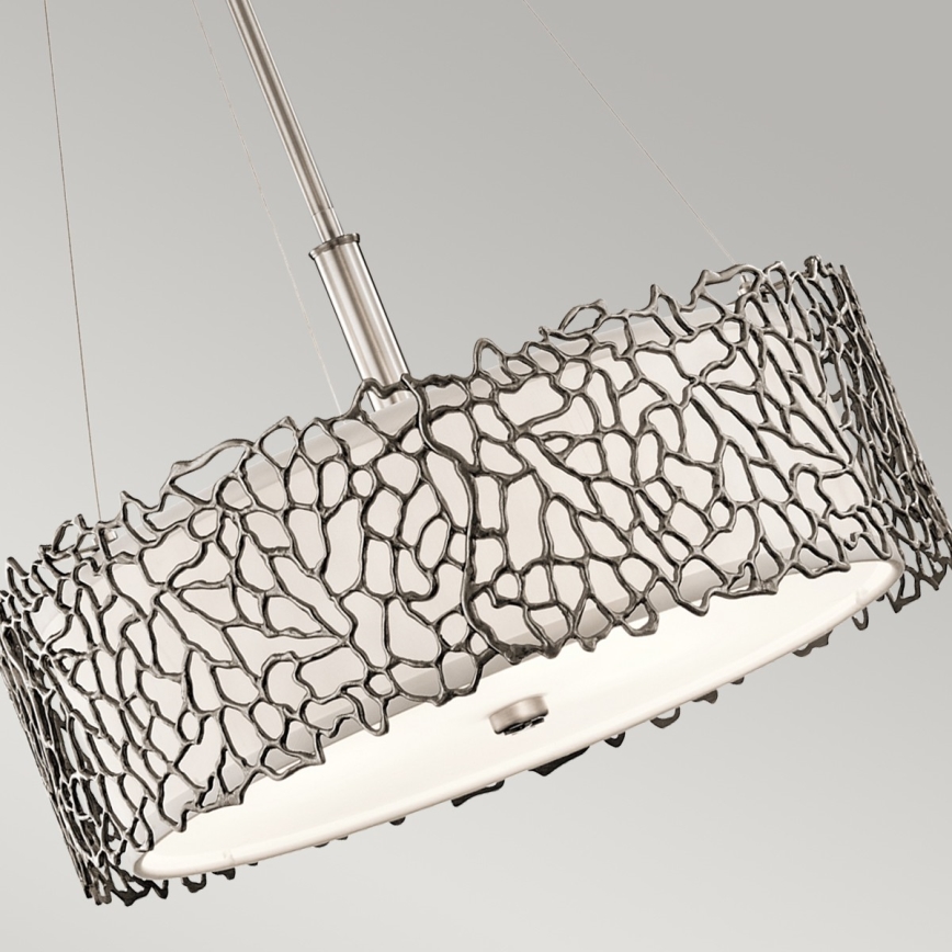Kichler - Lustr na tyči SILVER CORAL 3xE27/100W/230V matný chrom