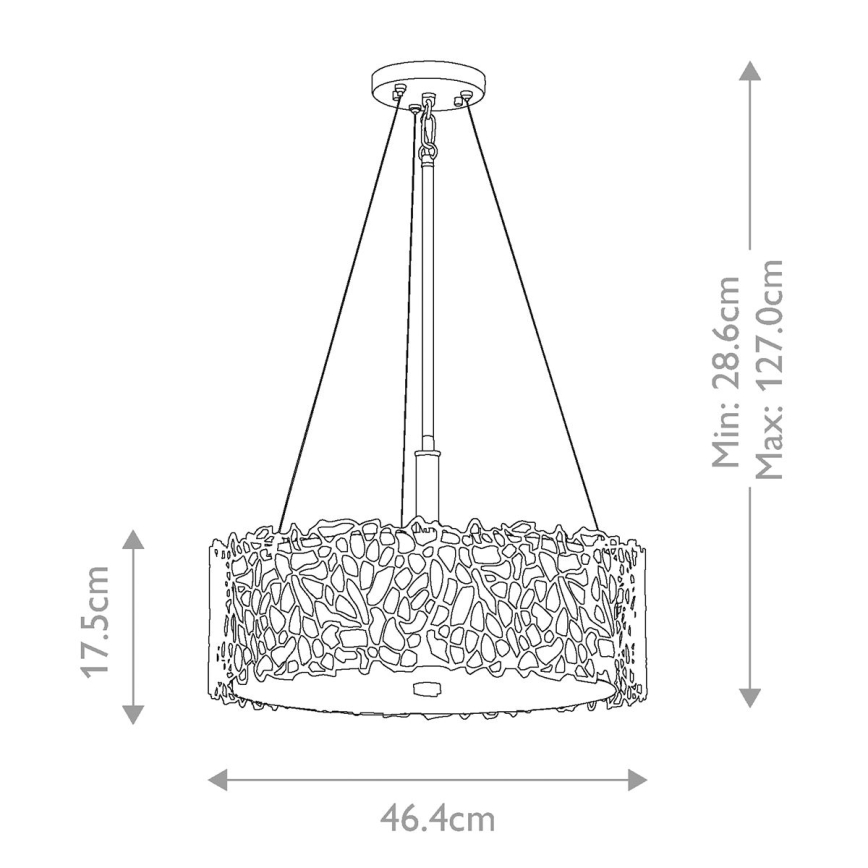 Kichler - Lustr na tyči SILVER CORAL 3xE27/100W/230V matný chrom