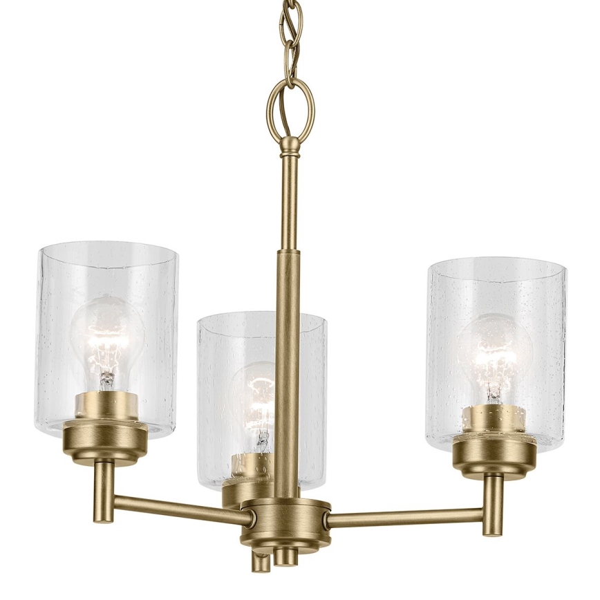 Kichler - Lustr na řetězu WINSLOW 3xE27/60W/230V pr. 45,8 cm mosaz
