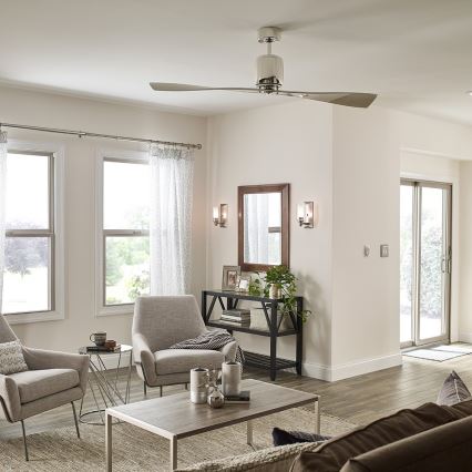 Kichler - Stropní ventilátor FERRON lesklý chrom + dálkové ovládání