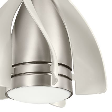 Kichler - LED Stmívatelný stropní ventilátor TERNA LED/10W/230V matný chrom/bílá + dálkové ovládání