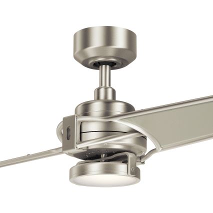 Kichler - LED Stmívatelný stropní ventilátor XETY LED/10W/230V  matný chrom/stříbrná + dálkové ovládání