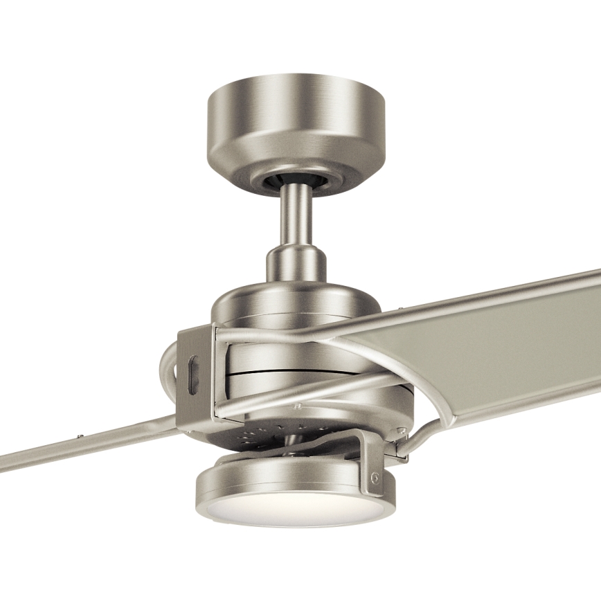 Kichler - LED Stmívatelný stropní ventilátor XETY LED/10W/230V  matný chrom/stříbrná + dálkové ovládání