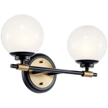 Kichler - LED Koupelnové nástěnné svítidlo BENNO 2xLED/3W/230V černá/zlatá IP44