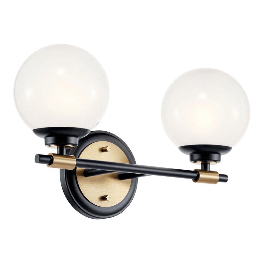 Kichler - LED Koupelnové nástěnné svítidlo BENNO 2xLED/3W/230V černá/zlatá IP44