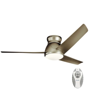 Kichler - LED Stmívatelný stropní ventilátor ERIS LED/10W/230V matný chrom IP44 + dálkové ovládání