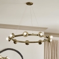 Kichler - Lustr na lanku PALTA 9xE14/40W/230V zlatá