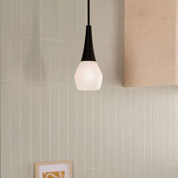 Kichler - Lustr na tyči DEELA 1xE27/60W/230V pr. 17,8 cm černá
