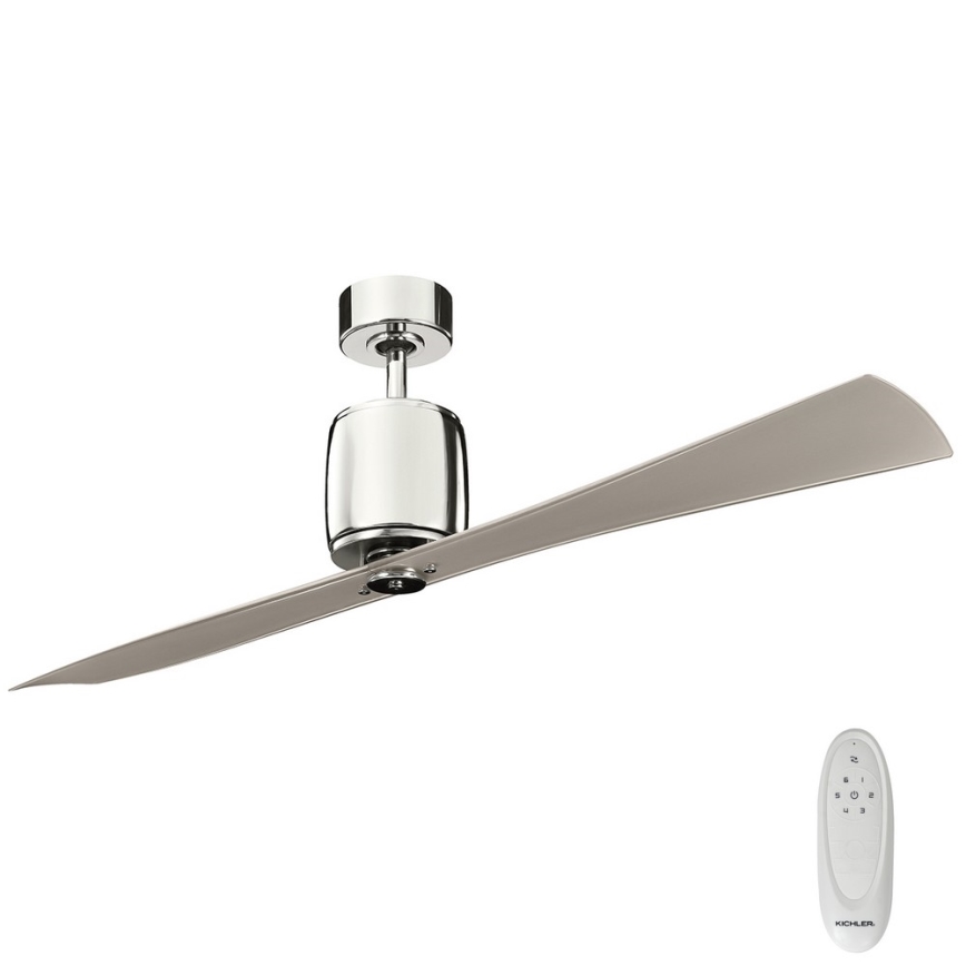 Kichler - Stropní ventilátor FERRON lesklý chrom + dálkové ovládání