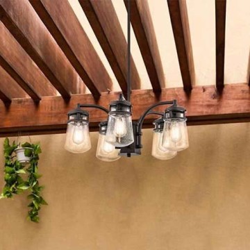 Kichler - Venkovní lustr na tyči LYNDON 5xE27/60W/230V IP44