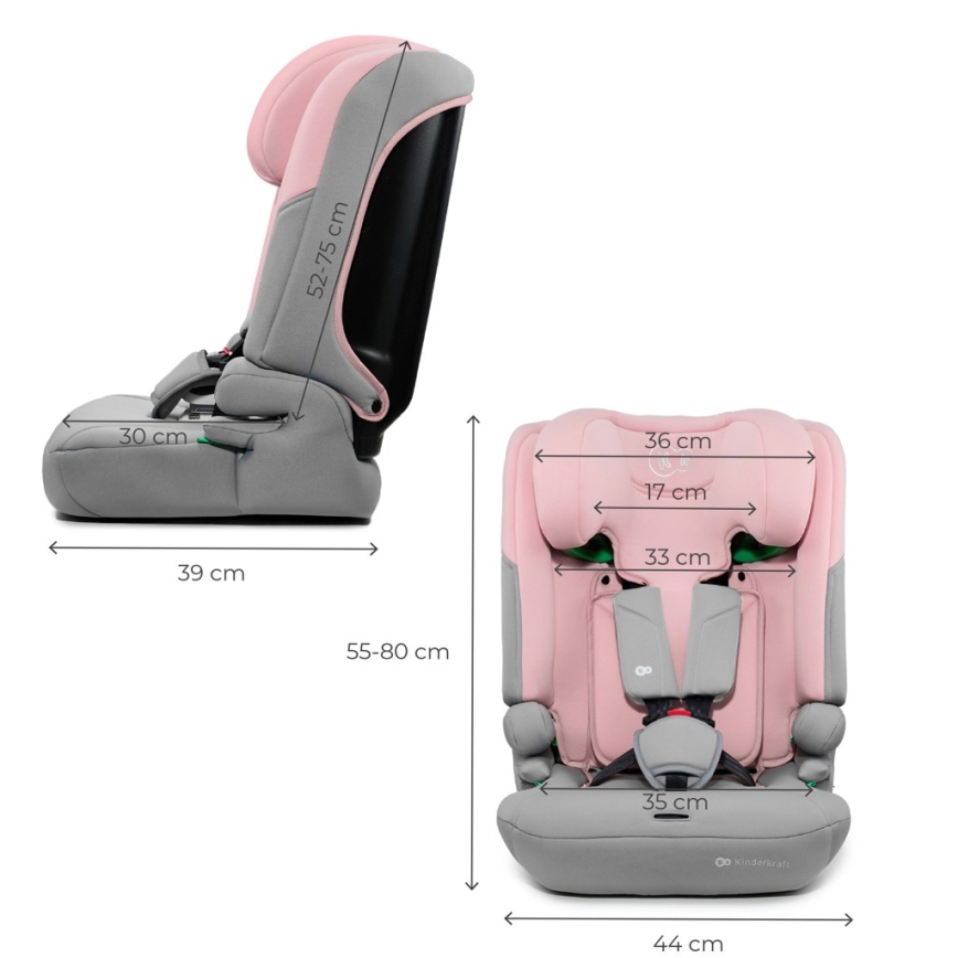 KINDERKRAFT - Autosedačka I-COMFY i-Size 76-150 cm růžová