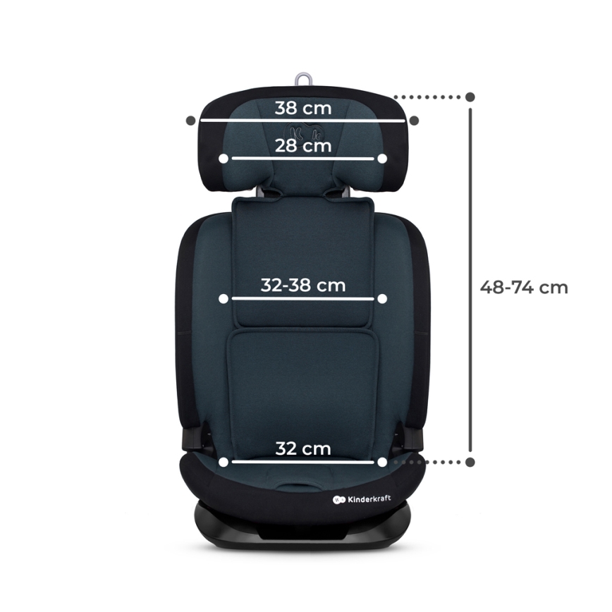 KINDERKRAFT - Autosedačka ONETO 3 i-Size (76-150 cm) + Isofix Graphite black