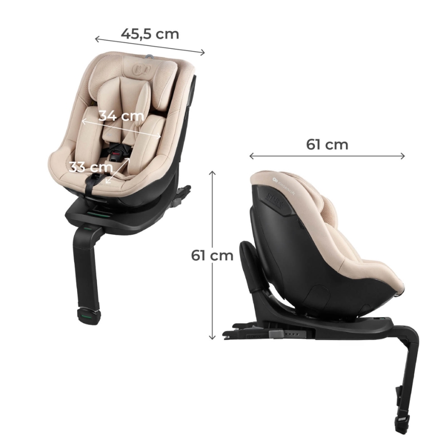 KINDERKRAFT - Autosedačka s otočnou základnou I-GUARD i-Size 40-105 cm béžová