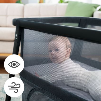 KINDERKRAFT - Cestovní postýlka 4v1 SOFI PLUS tmavě šedá
