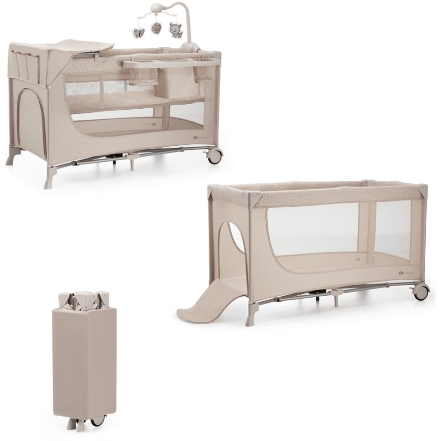 KINDERKRAFT - Cestovní postýlka JOY 2 s doplňky béžová