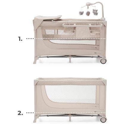 KINDERKRAFT - Cestovní postýlka JOY 2 s doplňky béžová
