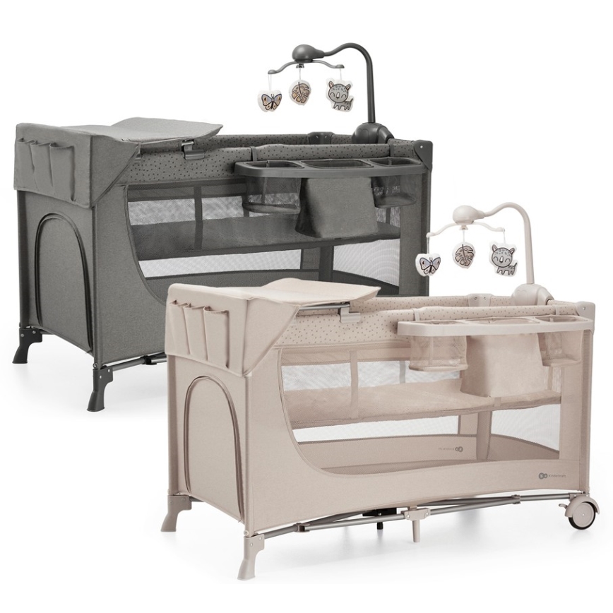 KINDERKRAFT - Cestovní postýlka JOY 2 s doplňky béžová