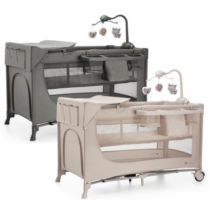 KINDERKRAFT - Cestovní postýlka JOY 2 s doplňky šedá