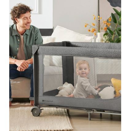 KINDERKRAFT - Cestovní postýlka JOY 2 šedá