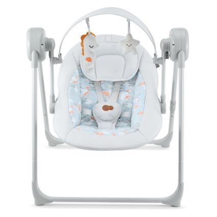 KINDERKRAFT - Dětská houpačka s melodií SWINGEE šedá 4xAAA/230V