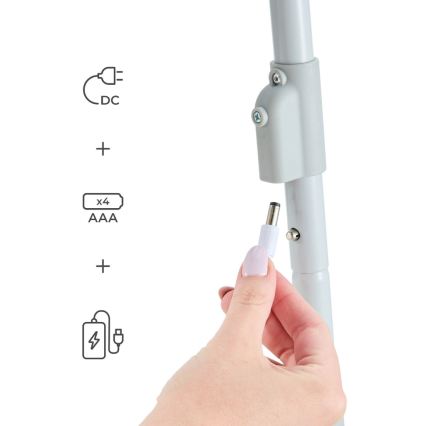 KINDERKRAFT - Dětská houpačka s melodií SWINGEE šedá 4xAAA/230V