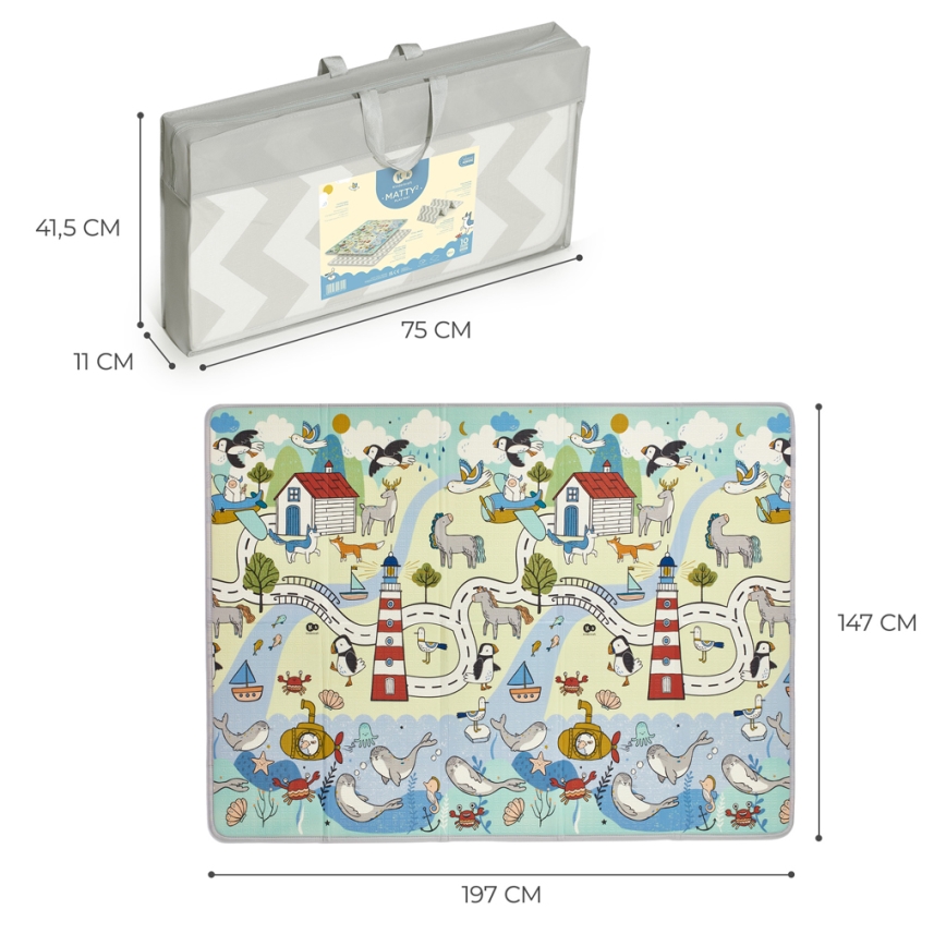 KINDERKRAFT - Dětská hrací podložka MATTY 2