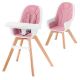 KINDERKRAFT - Dětská jídelní židle 2v1 TIXI růžová