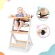 KINDERKRAFT - Dětská jídelní židle ENOCK s polstrováním šedá/bílá