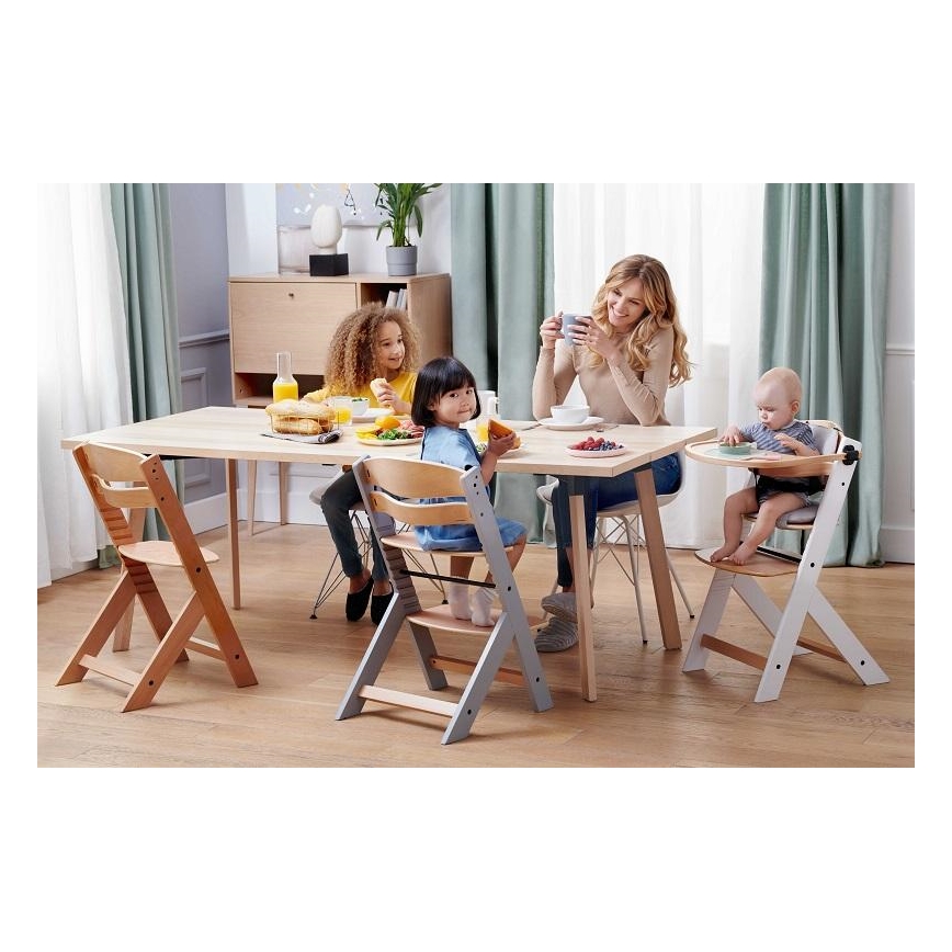 KINDERKRAFT - Dětská jídelní židle ENOCK šedá
