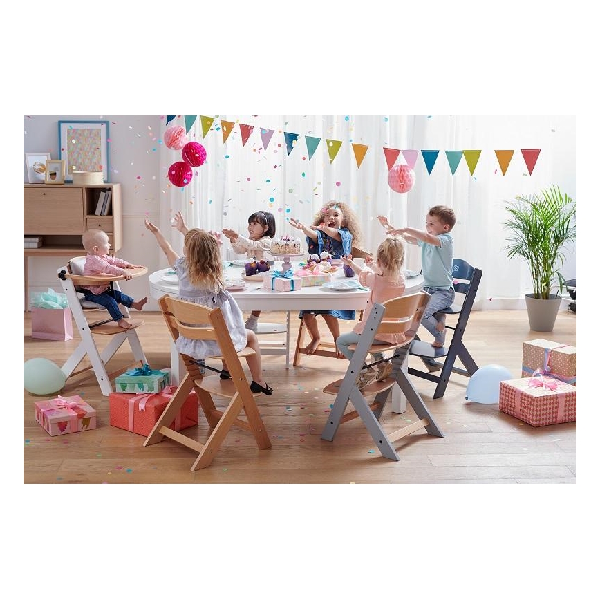 KINDERKRAFT - Dětská jídelní židle ENOCK šedá