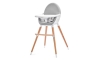 KINDERKRAFT - Dětská jídelní židle FINI šedá/bílá
