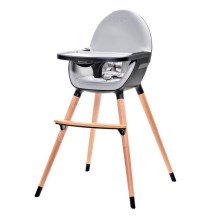 KINDERKRAFT - Dětská jídelní židle FINI šedá/černá