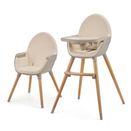KINDERKRAFT - Dětská jídelní židle FINI2 buk/béžová