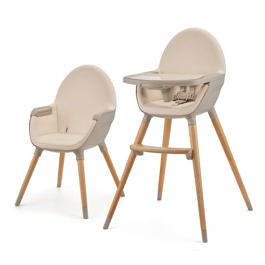 KINDERKRAFT - Dětská jídelní židle FINI2 buk/béžová